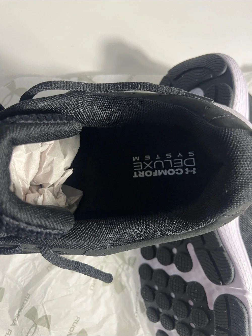 Under Armour Black and White Kids' Performance Sneakers